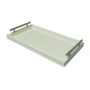 Ver imagem 2 de Bandeja Retangular Servir Café da Manhã com Alça Inox 25x46cm Branco - Arkell