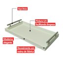 Ver imagem 4 de Bandeja Retangular Servir Café da Manhã com Alça Inox 25x46cm Branco - Arkell