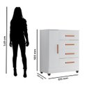 Ver imagem 3 de Kit Guarda-Roupa Casal 6 Portas e Cômoda Sapateira 1 Porta Lisa Branco