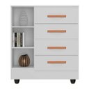 Ver imagem 7 de Kit Guarda-Roupa Casal 6 Portas e Cômoda Sapateira 1 Porta Lisa Branco