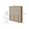 Guarda-roupas Alonzo 6 Portas C/esp e C/pes Pvc Amendoa Clean/off White Móveis Lopas - 4