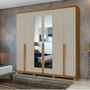 Ver imagem 2 de Guarda-roupas Alonzo 6 Portas C/esp e C/pes Pvc Amendoa Clean/off White Móveis Lopas