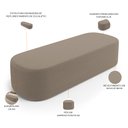 Ver imagem 4 de Kit 02 Puffs Decorativos Orgânicos para Living Quarto 160cm Doha W01 Bouclê Bege - Lyam Decor
