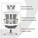 Ver imagem 7 de Cadeira de Escritório Presidente Executiva Oficial Paris - Cinza - 1