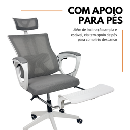 Cadeira de Escritório Presidente Executiva Oficial Paris - Cinza - 1 - 2