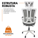 Ver imagem 6 de Cadeira de Escritório Presidente Executiva Oficial Paris - Cinza - 1