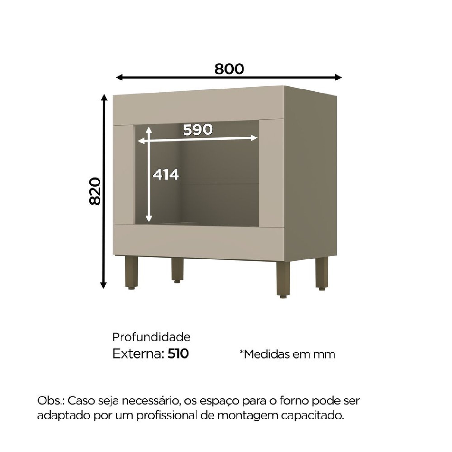 Balcão para Forno de Embutir Évelin  - 2