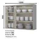 Ver imagem 2 de Armário Aéreo para Cozinha 120cm 3 Portas Ketlin 