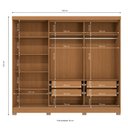 Ver imagem 4 de Guarda-Roupas 5 Portas e 4 Gavetas com Espelho 223x245x56cm:Canela