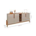 Ver imagem 3 de Jogo Buffet e Bar Orleans Tampo em MDP Adega Off White Cedro 190cm Casa D Móveis