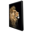 Ver imagem 3 de Quadro Decorativo Leão de Perfil em Moldura Caixa Tacolado Moldura Trad 1cm Preta com Vidro 40 X 60c