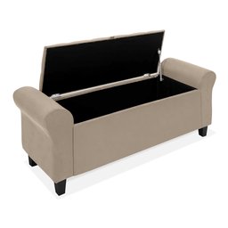 Divã Recamier Baú 1.30 para Cama de Casal Dubai Pávia Cappuccino - Lh Móveis - 10