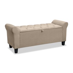 Divã Recamier Baú 1.30 para Cama de Casal Dubai Pávia Cappuccino - Lh Móveis - 2