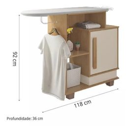 Tábua de Passar Roupa com Gabinete Havaí Rv Móveis Cinamomo / Off White - 2