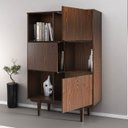 Ver imagem 5 de Estante para Livros Office 3 Portas 3 Nichos Madeira Imbuia Simona Idimex