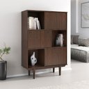 Ver imagem 4 de Estante para Livros Office 3 Portas 3 Nichos Madeira Imbuia Simona Idimex
