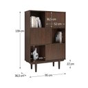 Ver imagem 5 de Estante para Livros Office 3 Portas 3 Nichos Madeira Imbuia Simona Idimex
