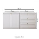 Ver imagem 5 de Cômoda Infinity 2 Portas 3 Gavetas 100% MDF Branco Fosco - Genialflex