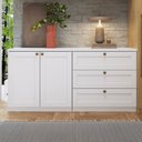 Ver imagem 2 de Cômoda Infinity 2 Portas 3 Gavetas 100% MDF Branco Fosco - Genialflex