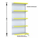 Ver imagem 3 de Gondola Parede 170 Fit Ate 5 Metros 1 Canto Branco 30b Pe Amarelo