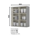 Ver imagem 2 de Armário Aéreo para Cozinha 80cm 2 Portas Ketlin