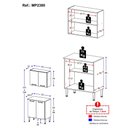 Ver imagem 3 de Kit Armário de Cozinha Aéreo com Balcão 70cm 4 Portas Pequim Multimóveis Mp2380 Branco/lacca Fum