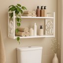 Ver imagem 2 de Prateleira Decorativa 70cm Branca com Suporte Estilo Industrial Branco Suspensa Organizadora Nicho