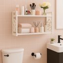 Ver imagem 7 de Prateleira Decorativa 70cm Branca com Suporte Estilo Industrial Branco Suspensa Organizadora Nicho