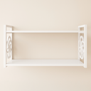 Ver imagem 4 de Prateleira Decorativa 70cm Branca com Suporte Estilo Industrial Branco Suspensa Organizadora Nicho