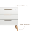 Ver imagem 5 de Cômoda Infantil 3 Gavetas Mdf Branco com Carvalho Malva Linha Retrô - Quater
