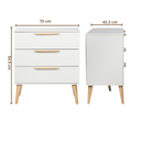 Ver imagem 2 de Cômoda Infantil 3 Gavetas Mdf Branco com Carvalho Malva Linha Retrô - Quater