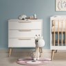 Cômoda Infantil 3 Gavetas Mdf Branco com Carvalho Malva Linha Retrô - Quater - 4