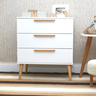 Cômoda Infantil 3 Gavetas Mdf Branco com Carvalho Malva Linha Retrô - Quater - 3