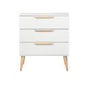 Ver imagem 1 de Cômoda Infantil 3 Gavetas Mdf Branco com Carvalho Malva Linha Retrô - Quater