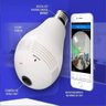 Lâmpada LED Câmera Espiã HD Wi-fi Panorâmica 360° com Soquete Mundo Thata - 7