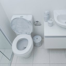 Assento Sanitário Oval Almofadado Marmorizado Astra - 6