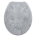 Ver imagem 4 de Assento Sanitário Oval Almofadado Marmorizado Astra