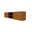 Ver imagem 2 de Rack para TV até 75 Polegadas MDF 180cm Pés em Madeira Maciça 2 Portas Correr Origem Marrom Angelim