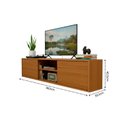 Ver imagem 3 de Rack para TV até 75 Polegadas MDF 180cm Pés em Madeira Maciça 2 Portas Correr Origem Marrom Angelim