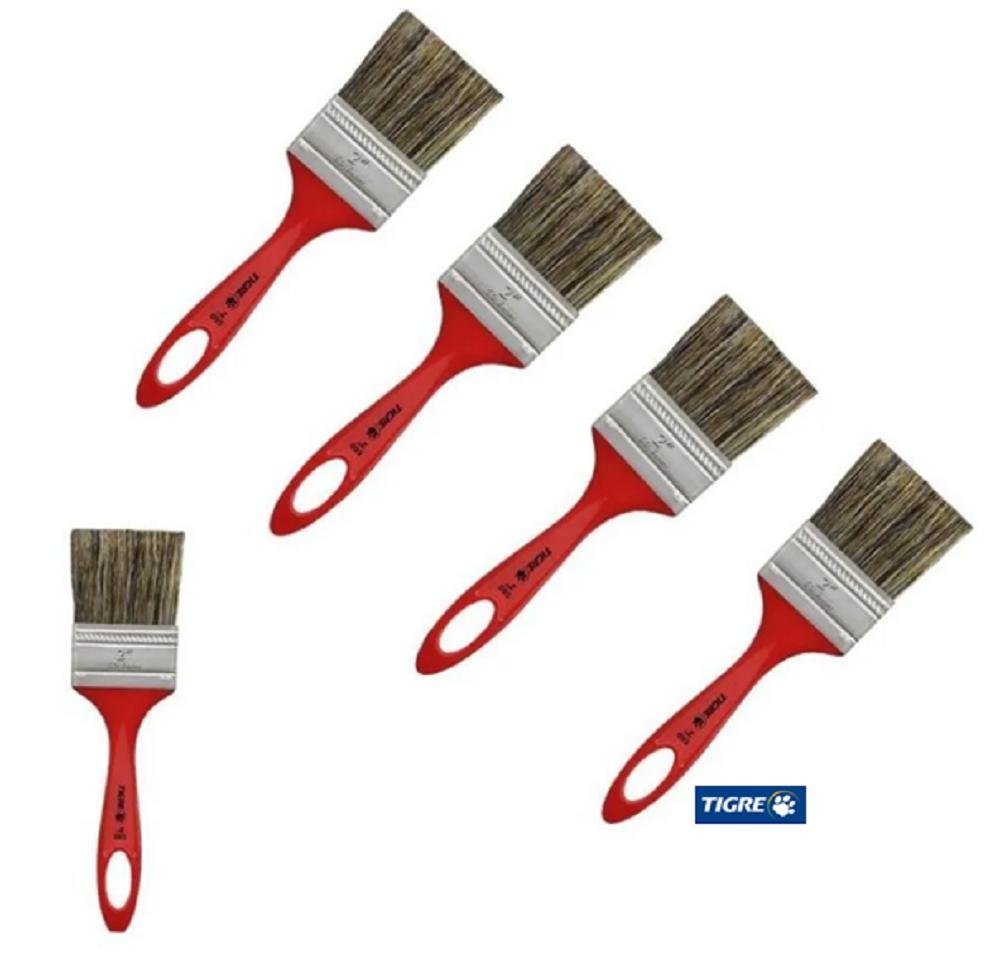 Kit 5 Pincel Trinchas Para Pintura Tigre Media 500 2 Polegadas Cerda ...