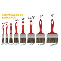 Kit 5 Pincel Trinchas Para Pintura Tigre Media 500 2 Polegadas Cerda Gris Parede Látex Acrílico - 3