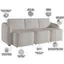 Ver mais imagens de Sofá Cama para Sala de Estar 3 Lugares 306cm Montserrat K01 Bouclê Creme - Lyam Decor