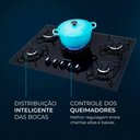 Ver imagem 2 de Fogão Cooktop 5 Bocas a Gás Mondial Ctg-02 Preto/inox Bivolt