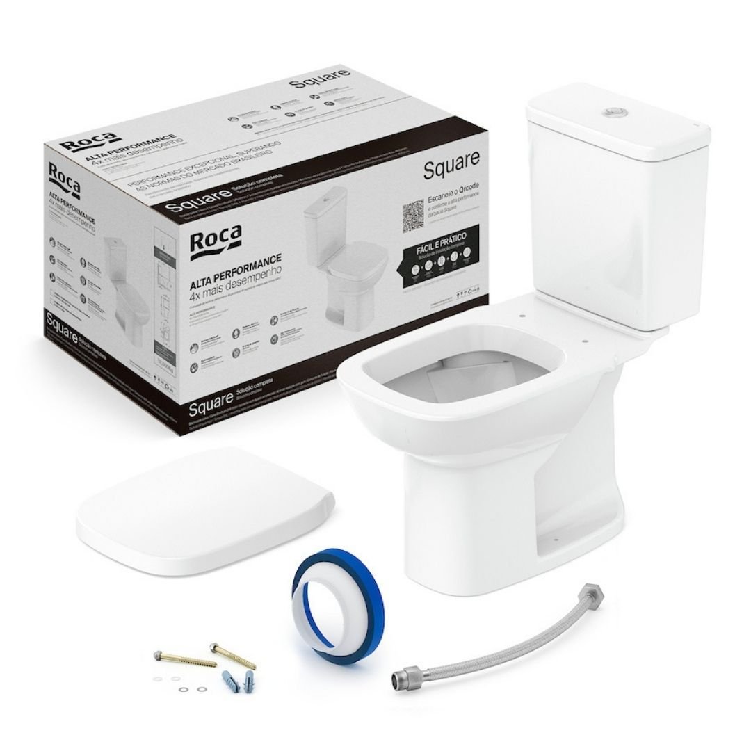 Kit Vaso Sanitário com Caixa Acoplada e Assento Soft Close Debba Square Roca - 4