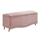 Ver mais imagens de Conjunto Cabeceira e Calçadeira Holanda 140cm Veludo Rosê Speciale Home