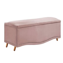 Conjunto Cabeceira e Calçadeira Holanda 140cm Veludo Rosê Speciale Home - 8