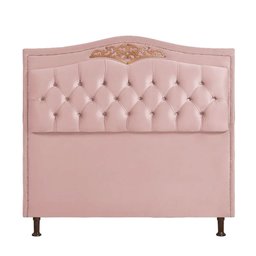 Conjunto Cabeceira e Calçadeira Holanda 140cm Veludo Rosê Speciale Home - 4