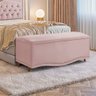 Conjunto Cabeceira e Calçadeira Holanda 140cm Veludo Rosê Speciale Home - 7