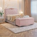 Ver imagem 2 de Conjunto Cabeceira e Calçadeira Holanda 140cm Veludo Rosê Speciale Home