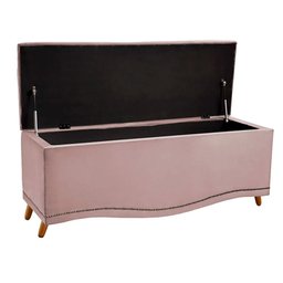 Conjunto Cabeceira e Calçadeira Holanda 140cm Veludo Rosê Speciale Home - 9